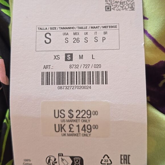 100% SILK PRINTED DRESS LIMITED EDITION NWT ZARA - Picture 4 of 16